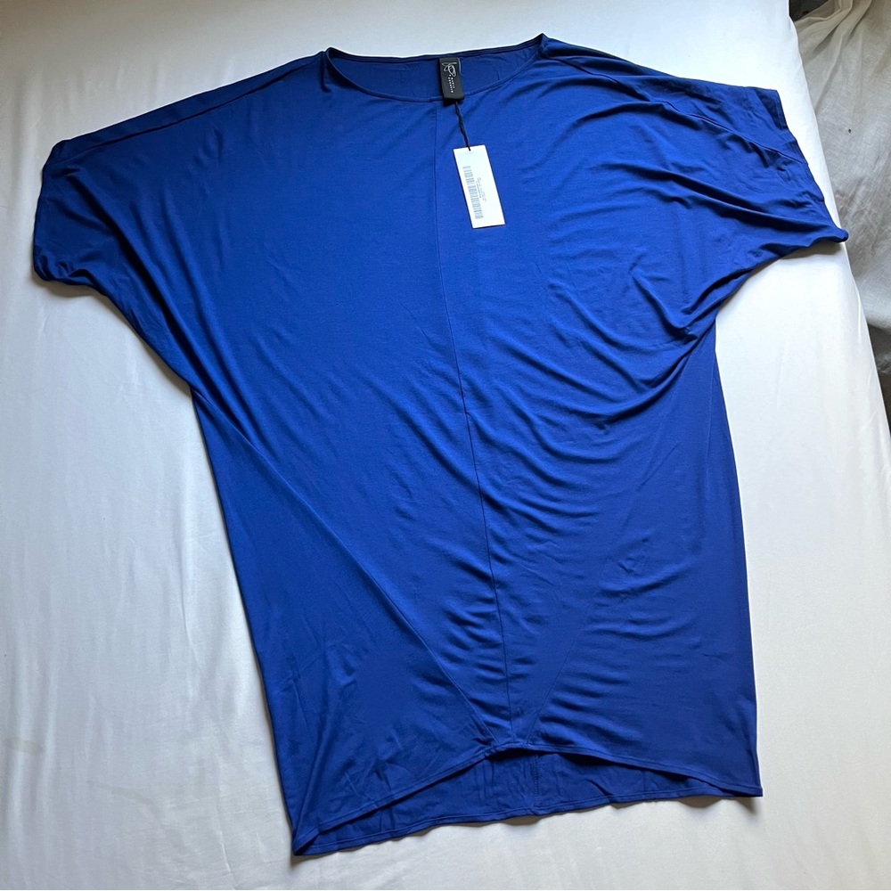 NWT ZERO + MARIA CORNEJO rio cobalt royal blue knit lagenlook boxy mini dress